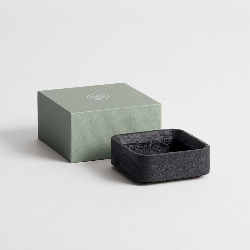 Square One Small Stacking Tray, Black Stained Acacia