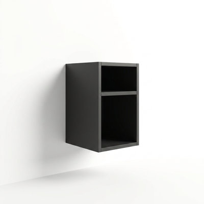 Armoire de rangement murale étroite de 12 pouces avec 2 tablettes ouvertes et comptoir en pierre frittée de qualité supérieure, de conception compacte et idéale pour les petits espaces, idéale pour les salles de bain, les salons, les salles de lavage et plus encore