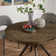 Etna Pine Round Solid Wood Top Metal Base Dining Table
