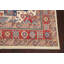 Tapis ivoire / bleu en laine noué à la main de conception unique 8 pi 8 po x 11 pi 9 po New Age