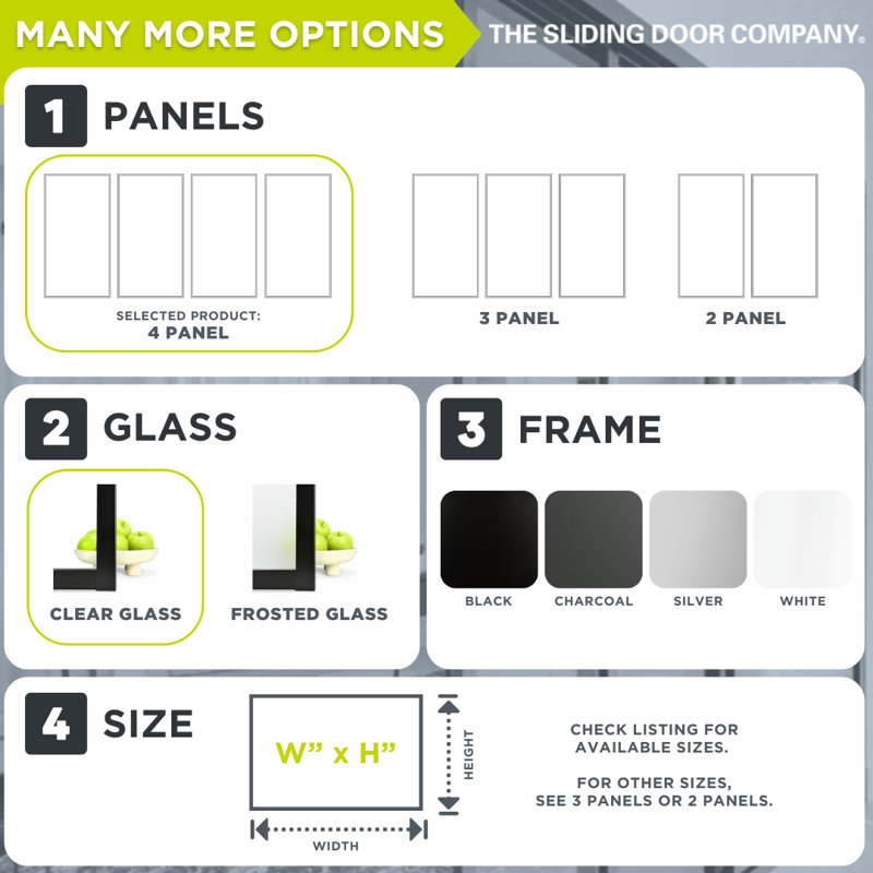 Cloisons 4 pièces en verre transparent - Portes coulissantes - Portes de placard, Blanc, 96 po x 80 po