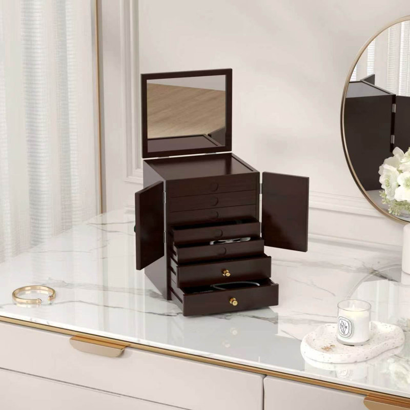 Bamboo Jewellery Box + Drawers