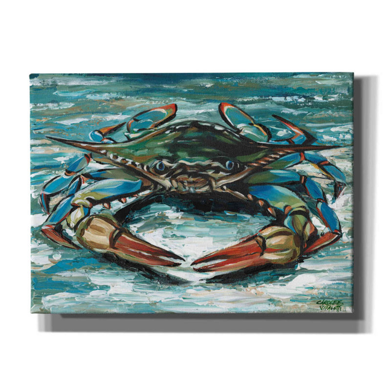 "Blue Palette Crab II" par - Impression sur toile tendue, H 40 po x l 54 po x P 1,5 po
