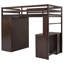 Lit mezzanine double avec tiroirs, bureau et garde-robe gris-1955473725