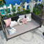 Balancelle de jardin en bois avec cordes-612994311