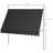 Outdoor manual retractable awning with support pole bracket-596388071