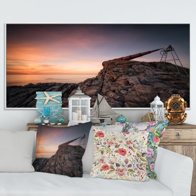 " Man With Telescope On Ocean Scenic "