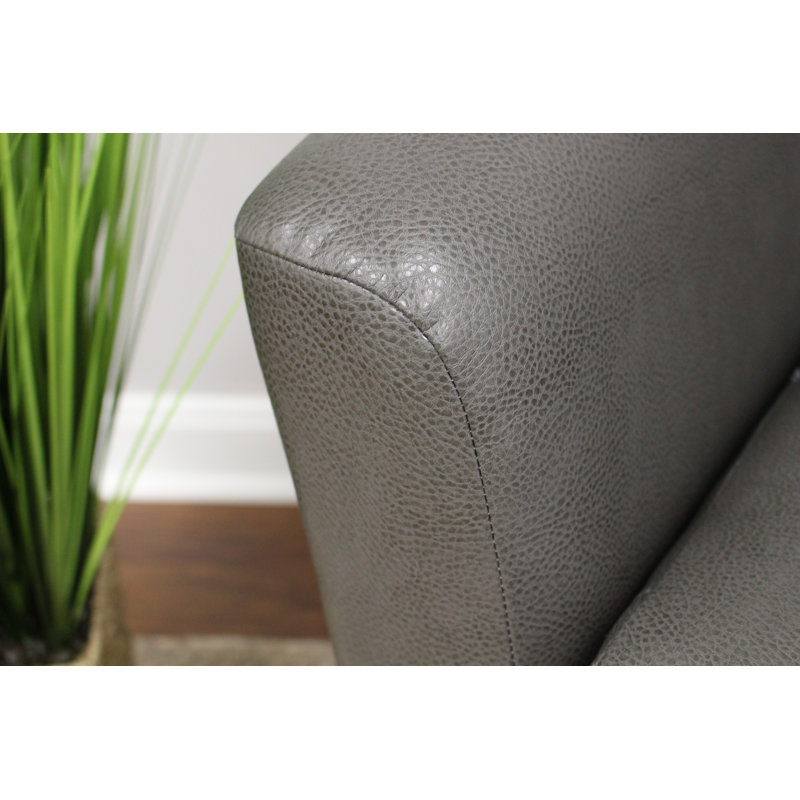Fauteuil demi-tonneau pivotant de 32 po Agee, Similicuir carbone