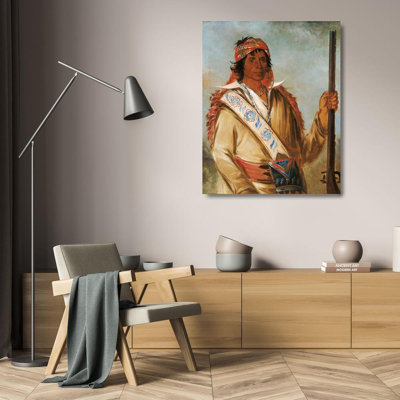«Steeh-Tcha-Ko-Me-Co, Great King» par George Catlin - Art mural sur toile tendue avec châssis