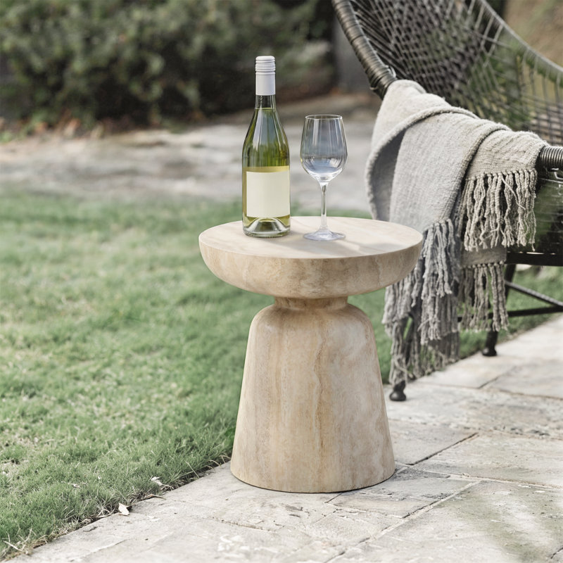 Everly Quinn Preesall Modern Fiberglass Pedestal End Table | Wayfair