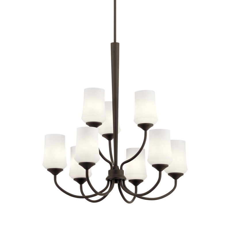 Lustre à niveaux 9 lumières Bergstrom, Bronze vieilli