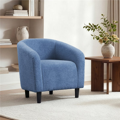 Fauteuil club tonneau en bois massif de 27 po de largeur