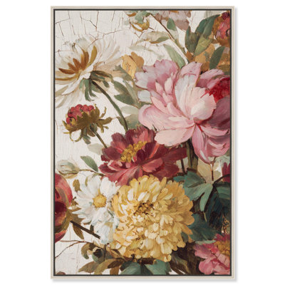 Vintage Floral III Canvas Print Vintage Floral Art by Art Remedy, Silver Frame, 20 x 30