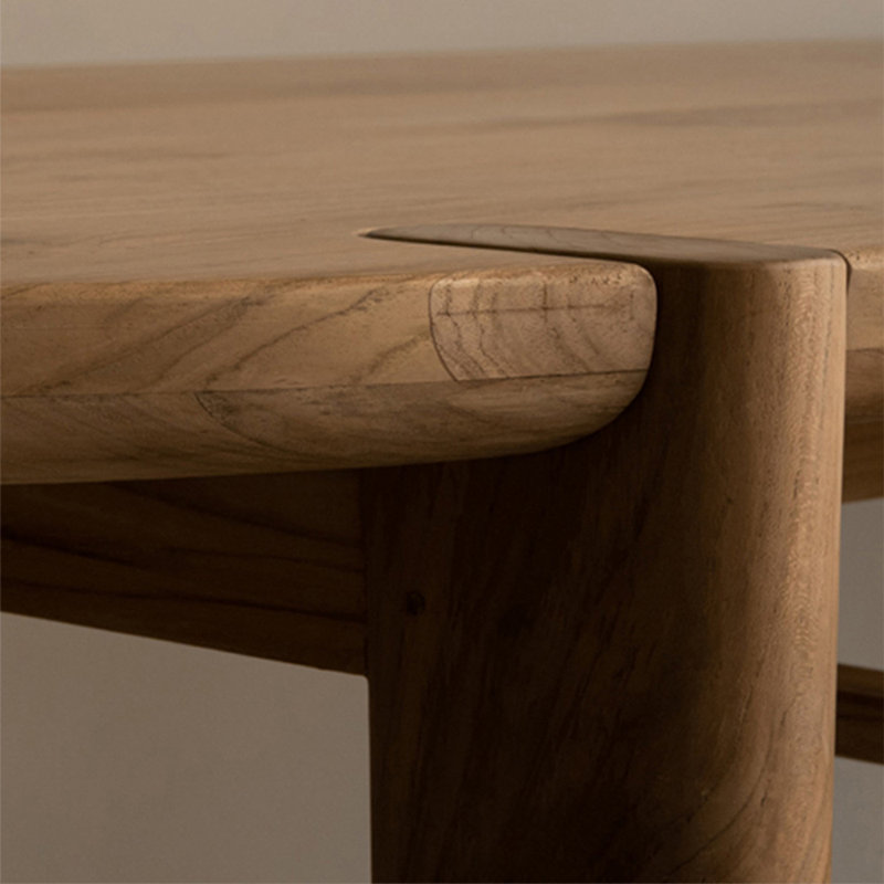 Table de salle à manger de style nordique en bois massif ovale, H 29,5 po x L 62,9 po x l 31,4 po