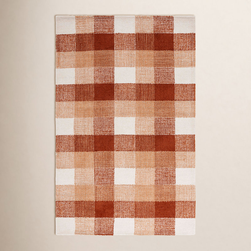 Hand-Tufted Wool Plaid Rug, Rectangle 5' x 8'