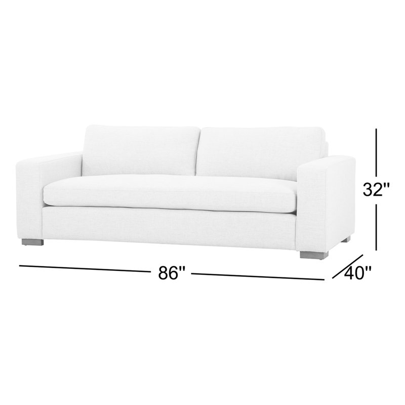 Boone 86" Sofa, Thames Cream Linen Blend