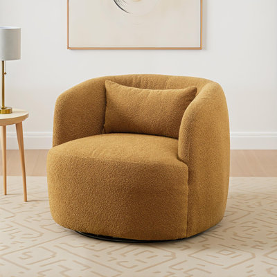 Bolton 34" Wide Boucle Upholstered Swivel Armchair