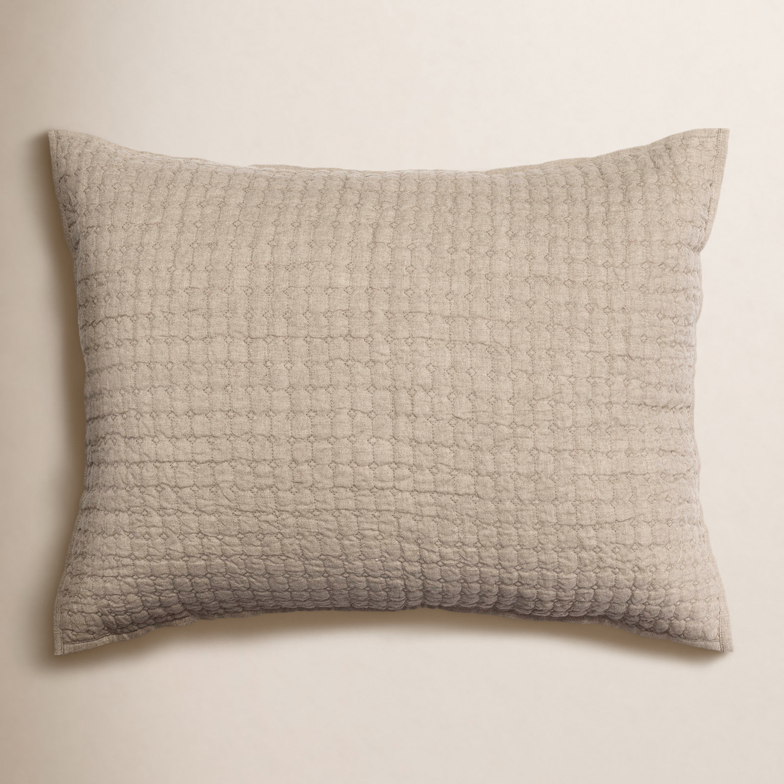Bahari Linen Percale Quilt, King, Natural