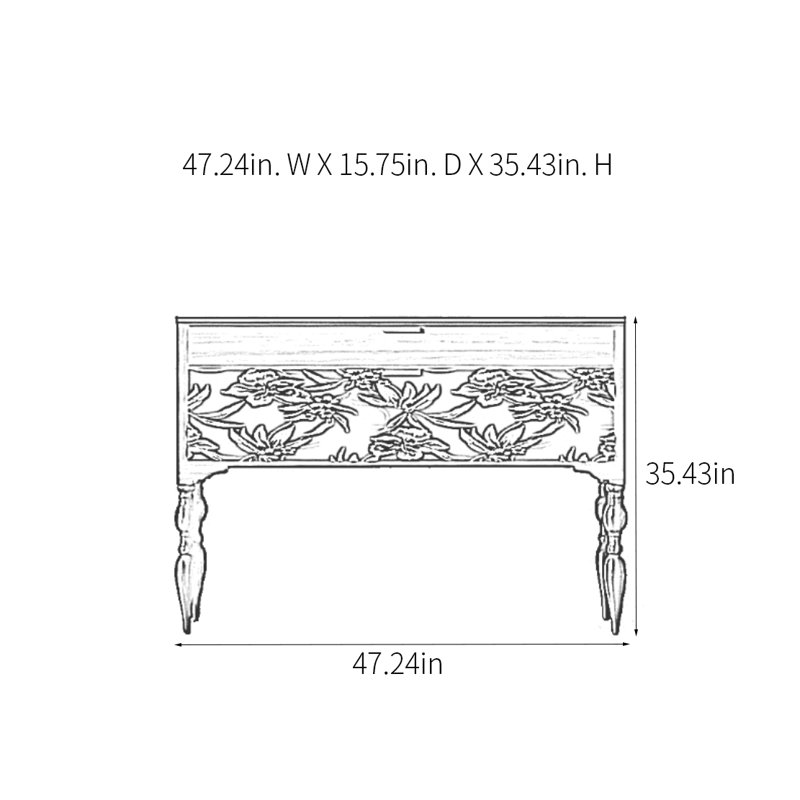 Console rétro avec tiroirs, Brun
