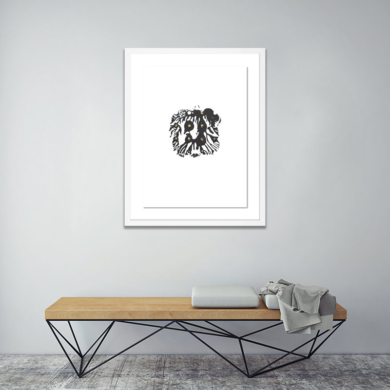 Gray Golden Imprint Print by Anne Mersmann, 48" H x 38" W x 2.5" D, White