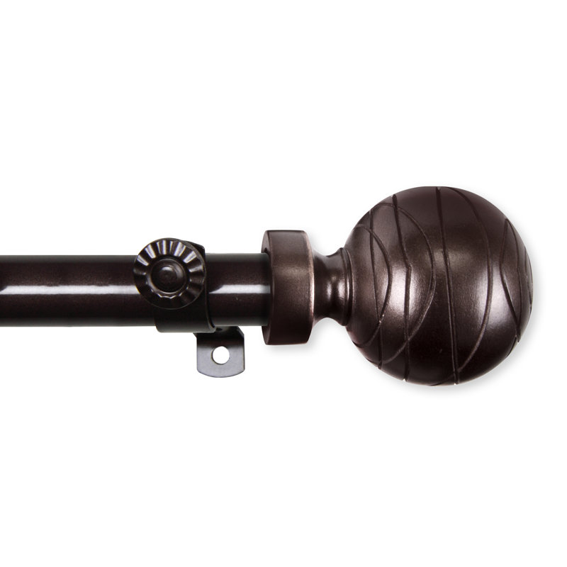 Tringle à rideaux simple ajustable 0,81 po Godley, Cacao, H 2,5 po x l 120 po x P 2,3 po