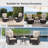  Hilmir 3-Piece Wicker Swivel Rocker Patio Set with Side Table（6" Cushion）-108870444-108870453