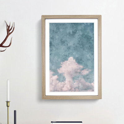 White Clouds Reaching Upwards - Picture Frame Painting Print