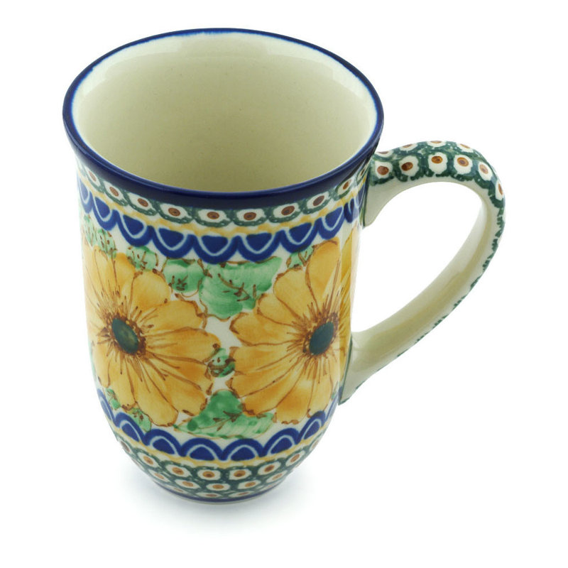 Poterie polaise 19 oz. Tasse en grès - tournesols August