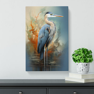 Heron Futurism Art - Wrapped Canvas