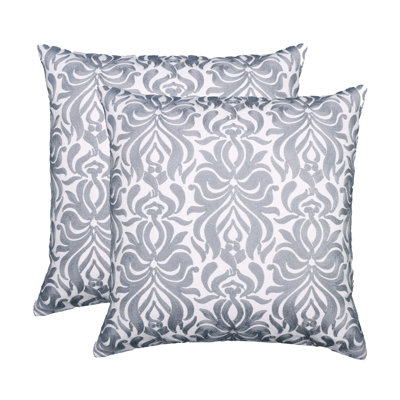 Floral Cotton Reversible Throw Pillow