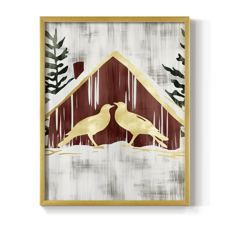 Reproduction encadrée - bois massif, H 15 po x l 12 po, Doré