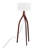 Wishbone Contemporary Floor Lamp With Walnut Wood Base And White Fabric Shade, Perfect For Modern And Stylish Interiors.