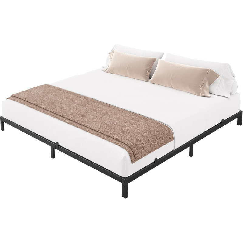 Metal Bed Frame - 14 Inch Heavy Duty Platform with Sturdy Steel Slats - Modern Minimalist Design - Ample Under Bed Storage - Noise-Free - No Box Vernal Needed - Easy Assembly