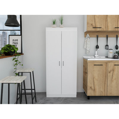 Garde-manger Varese, double porte, cinq tablettes - blanc