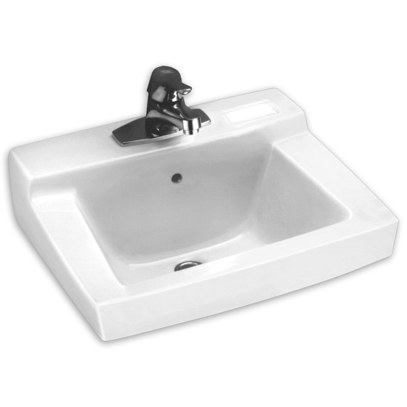 American Standard Declyn 17'' Vitreous China Square Bathroom Sink with Overflow, White
