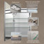 Armoire à pharmacie sans cadre avec miroir et 4 tablettes réglables l 20 po x H 32 po Brehanna-1223433544