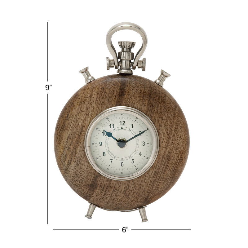 Traditional Analog Mango Quartz Movement / Crystal Tabletop Clock in