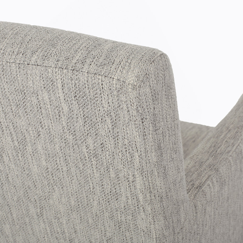 Upholstered Bar stool with armrest and footrest, Charcoal, 2