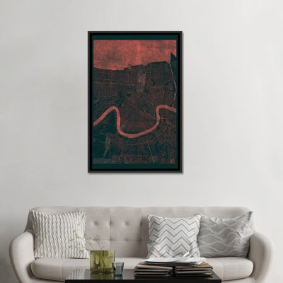«New Orleans Infrared Urban Blueprint Map», impression sur toile