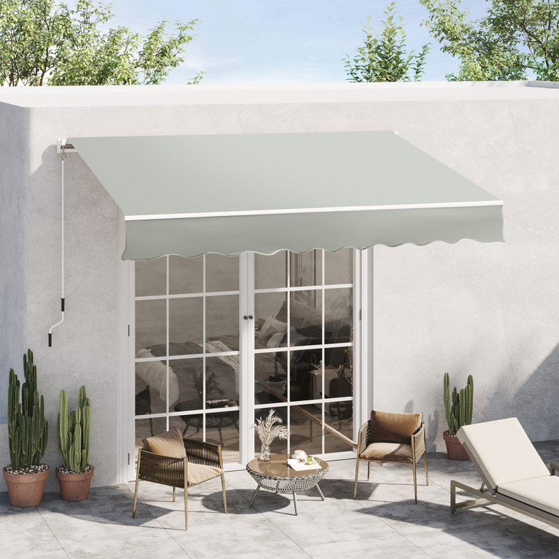 Auvent de patio rétractable, H 4,1 po x l 6,6 po x P 8,2 po, Gris