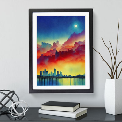 City Skyline In Watercolour No.6 - Single Picture Frame Painting