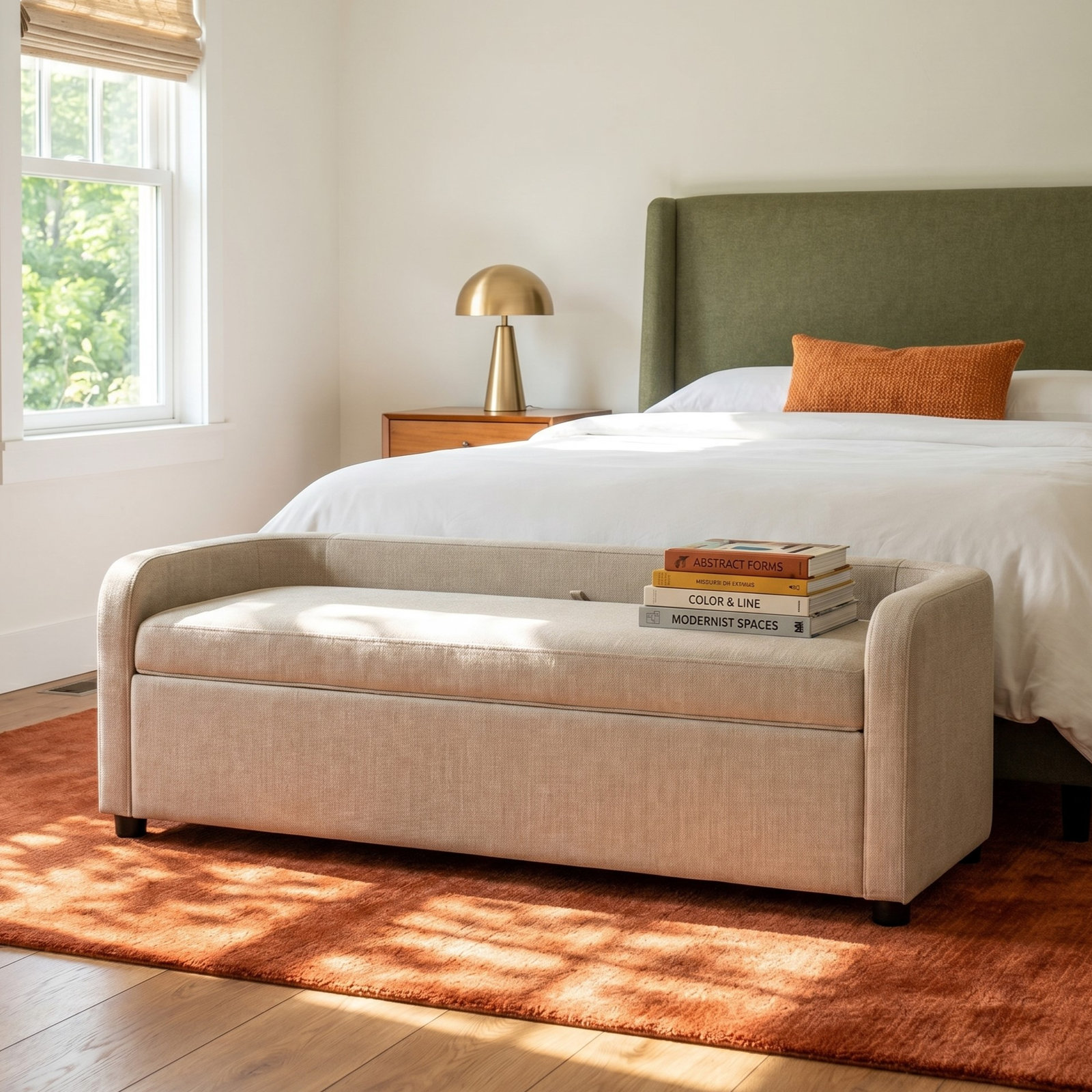 Janina 61" Bedroom Bench, Meridian Cream