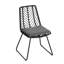Chaise d'extérieur en gris avec dossier en mousse et coussins de siège