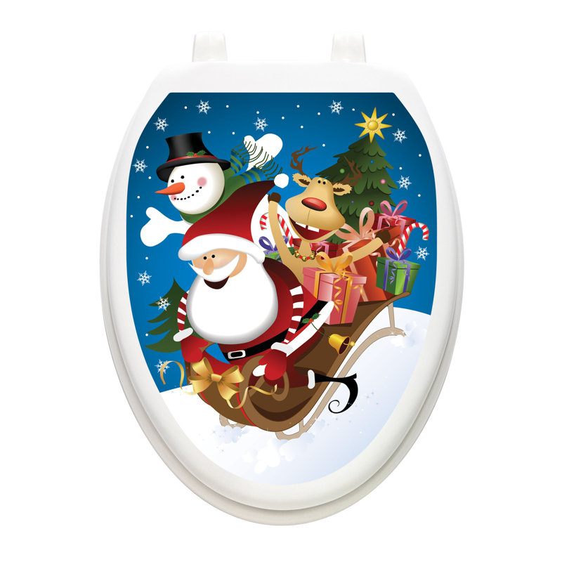 Adhésif décoratif pour siège de toilette Holiday Joy Ride, Allongé