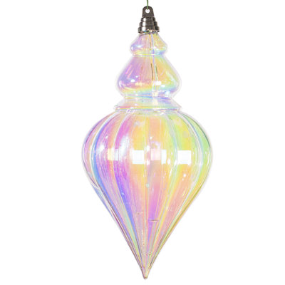 12" Clear Iridescent Drop