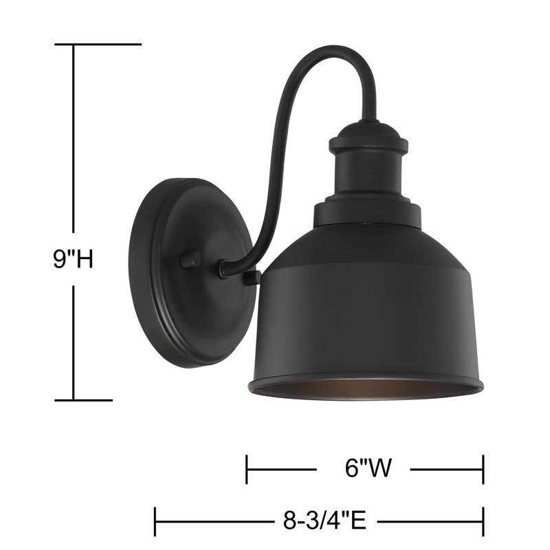 Outdoor Barn Light in Matte Black, Matte Black 