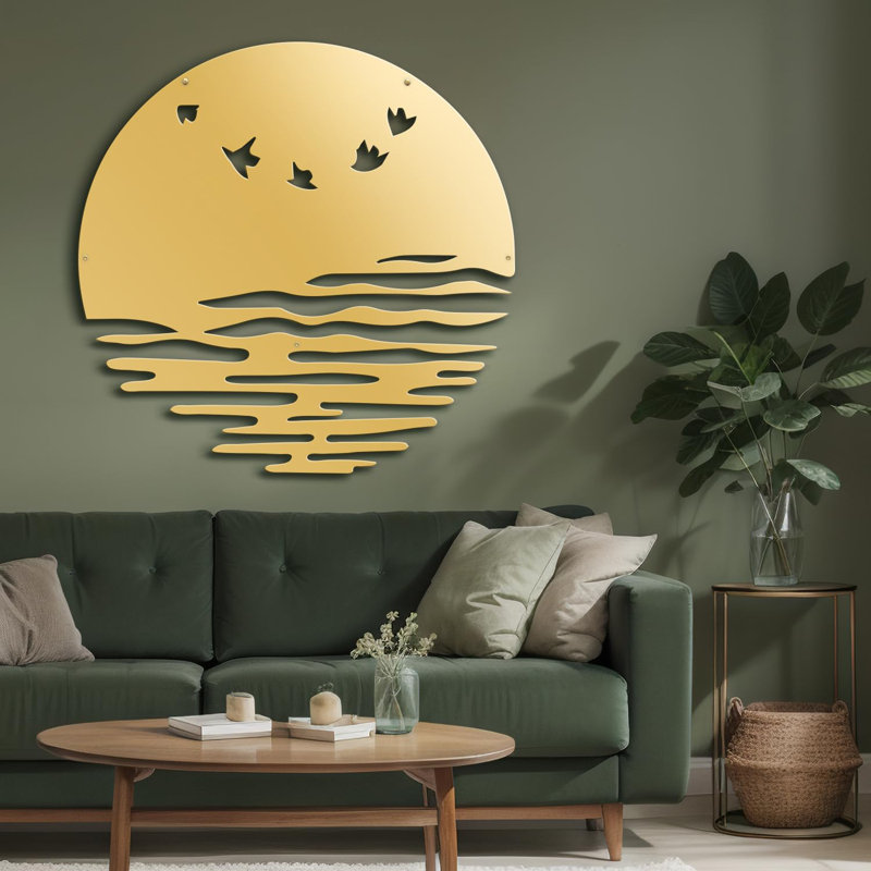 Oiseaux minimaliste moderne abstrait sculpture décorative murale décoration murale suspendue, H 30 po x l 30 po x P 0,05 po