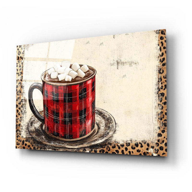 «Hot Chocolate Cup Red Light» par Momart, verre acrylique, art mural, H 16 po x l 24 po x P 0,2 po
