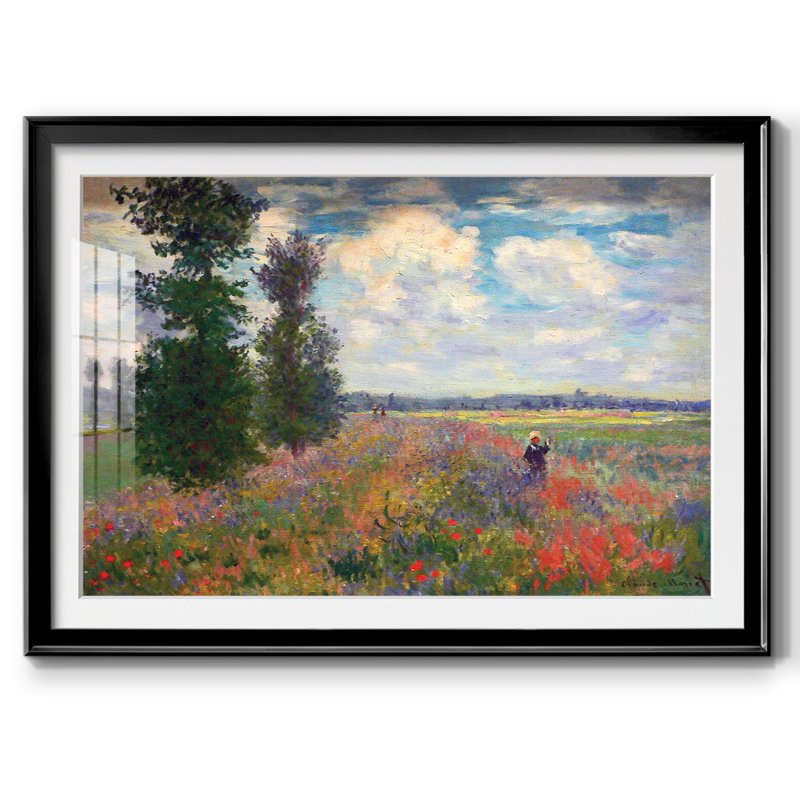 Monet, impression encadrée sur papier par Claude Monet, Noir, H 27 po x l 39 po x P 1,5 po