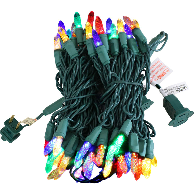 70 LED 21' M6 Faceted Christmas String Lights, Red